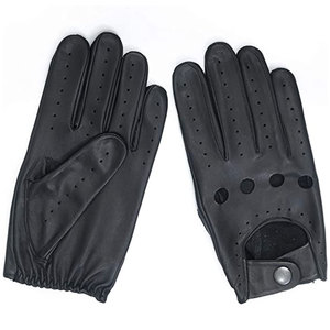 Gants de conduite en cuir chauds pour l'hiver Gants imperméables pour conducteur en cuir, coupe-vent et respirants - Product Image 2