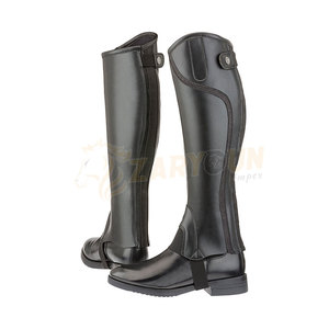 Premium 100% PU Leather <b>Half</b> <b>Chaps</b> for Horse Riding Customizable Size Color Genuine Leather Material Equestrian Sets Accessories - Product Image 5