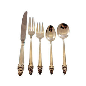 Ensemble de couverts de dîner de style mariage de luxe bleu argenterie en acier inoxydable haut comprenant un couteau à fourchette durable pour la cafétéria - Product Image 2