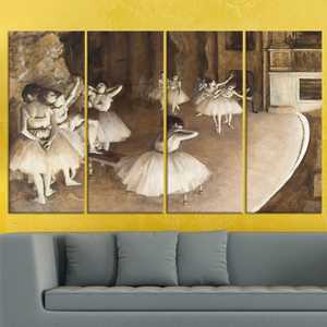 Ballerines vintage élégantes sur scène, impression sur toile, décoration pour la maison ou le théâtre, lot de 4 toiles - Product Image 1