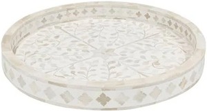 Elegante bandeja de tocador personalizable ecológica con incrustaciones de hueso hechas a mano para exhibición decorativa para tocador, joyería, cosméticos - Product Image 5