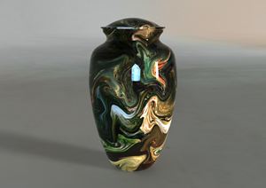 Urnes funéraires pour adultes en aluminium à texture de marbre bleu unique avec sac en velours gratuit - Product Image 4