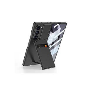 Étui de luxe pour cartes de visite Netzy pour Samsung Galaxy Z Fold 6, en cuir et fibre de carbone, housse verticale - Product Image 1