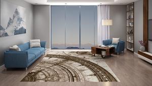 Alfombra Persa de Lana de Lujo Anudada a Mano, Diseño Abstracto, Resistente al Fuego, Ecológica, Antideslizante, para Hogar y Hotel - Product Image 4