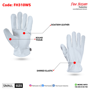 Guantes de conductor en cuero de piel de cabra en estilo pulgar redondo Guantes de trabajo de seguridad industrial sin forro con máxima protección - Product Image 2