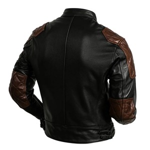 Veste de motard classique pour hommes de haute qualité manteau en cuir véritable en cuir de vachette avec doublure en duvet et laine de haute qualité - Product Image 6