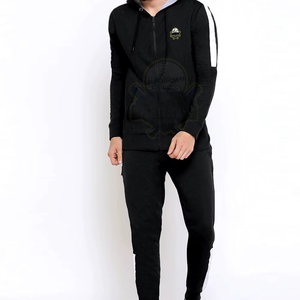 Meilleur survêtement pour homme sur mesure avec fermeture éclair, respirant, à séchage rapide, en polyester/coton, survêtement de jogging, taille élastique, longueur intégrale - Product Image 1