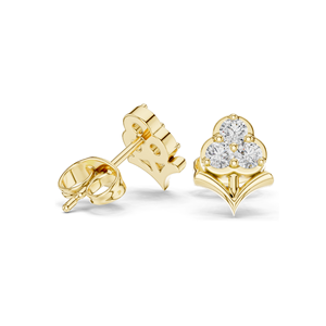 0.30 CT Lab Diamond Floral <b>Stud</b> <b>Earrings</b> VVS-VS EF CVD Diamonds 18KT, 14KT, 10KT <b>Gold</b> & 925 Silver <b>Rose</b>, Yellow, White - Product Image 4