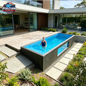 Rectangular Luxury Above Ground Fiberglass Swimming <b>Pool</b> Outdoor Ready Freestanding Swim SPA <b>Pool</b> - Product Image 5