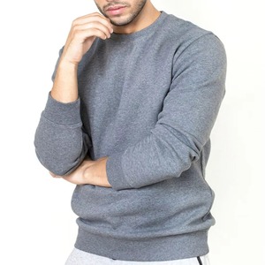 Sweat-shirt à col rond pour homme personnalisé, uni, surdimensionné, décontracté, en molleton de coton doux, prix de gros - Product Image 3