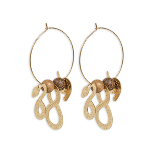 CUCOCUCA YXQ E343 Pendientes Colgantes Clásicos para Mujer, Acero Inoxidable, Acabado Dorado Cepillado, Diseño Delicado en Forma de Serpiente 3D - Product Image 2