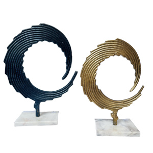 Juego de Esculturas Metálicas con Diseño de Kiwi Atiqco con Base de Mármol - Obra de Arte Abstracta Moderna, Centro de Mesa Decorativo y Duradero - Product Image 6