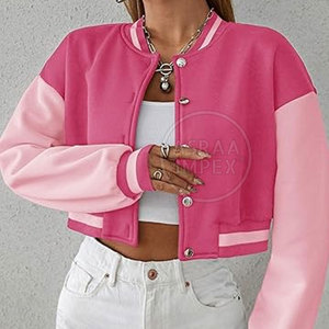 Venta al por mayor chaqueta de Letterman corta al aire libre para el procesamiento de punto de cuello alto de invierno Venta caliente - Product Image 6