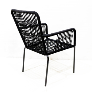 Comehome Metal Woven Outdoor Dining <b>Chair</b> Waterproof Modern <b>Stacking</b> Design - Product Image 4