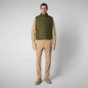 Chaleco acolchado personalizado para hombre, cuello alto, para invierno, con diseño de alces y palmeras, largo, para actividades al aire libre. - Product Image 5