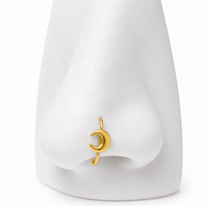JJBRAVO Solid Gold <b>Moon</b> Shape Minimalist Contemporary Nose Stud and Cartilage Piercing for Women Fine Jewelry OEM ODM Wholesale - Product Image 5