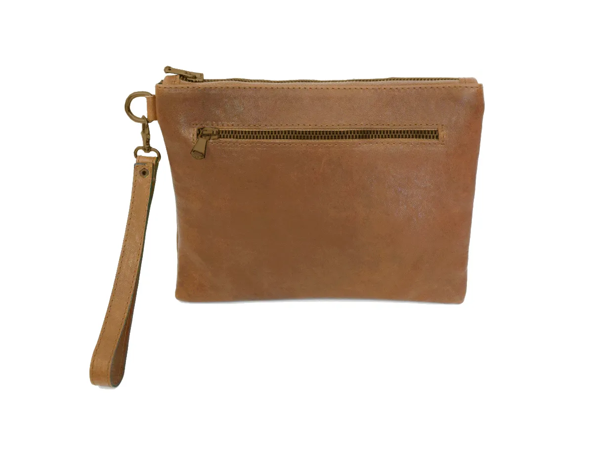 Made In Italy - Men's Clutch Bag Pochette Genuine Leather - Mod. JEFF - Elegant Accessories men leather clutch bag - Brown Color