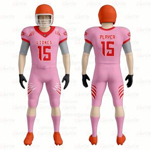 Meilleures ventes, ensemble uniforme de football américain à manches courtes en polyester respirant, design personnalisé, vêtements d'entraînement, impression par sublimation - Product Image 1