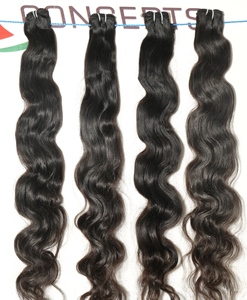 Vente en gros d'extensions de cheveux humains indiens vierges Bodywave 100% noirs naturels non traités, faisceaux de cheveux bruts, cheveux bon marché - Product Image 2