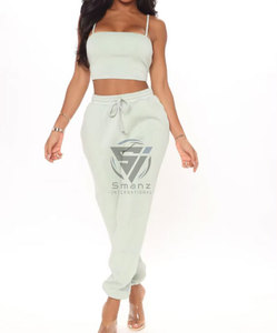 Ensemble de survêtement décontracté en molleton de coton deux pièces pour femme, unisexe, avec sweat à capuche uni et cordon de serrage, idéal pour le printemps - Product Image 5