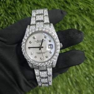 นาฬิกาเพชรโมอิสซาไนต์ นาฬิกาฝังเพชรหรูหรา ระบบอัตโนมัติเต็มรูปแบบ VVV โมอิสซาไนต์เพชรฝังเต็ม นาฬิกาโมอิสซาไนต์ - Product Image 1