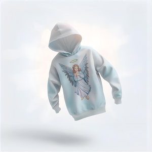 Sweat à capuche en molleton de coton imprimé de style angélique personnalisé avec logo personnalisé et options OEM/ODM - Product Image 5