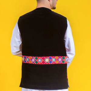 เสื้อกั๊กปักลายแบบครึ่งเอวสำหรับผู้ชาย,เสื้อโค้ทแฮนด์เมดแบบดั้งเดิมทำมือจากอัฟกานิสถาน - Product Image 6