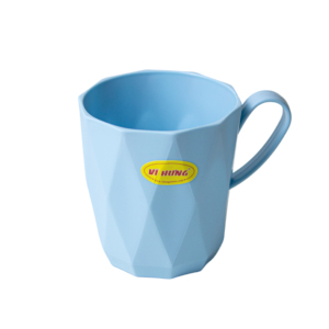 Modern Non-Toxic BPA Free Pink <b>Plastic</b> Mug Faceted Grip Reusable Beverage <b>Cup</b> for Canteen School Family Dining Gift - Product Image 4