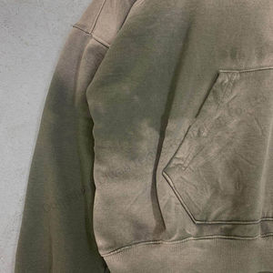 Fabricant OEM, sweats à capuche courts personnalisés, vêtements pour hommes, sweat à capuche en coton lourd surdimensionné délavé au soleil, sweat à capuche blanc vintage délavé à l'acide - Product Image 4