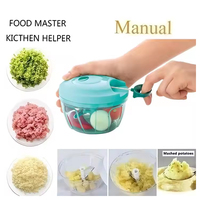 ABK IMPEX Multifunctionele Plastic Handmatige Draagbare Keukenhulp Groente Snijder 3 Roestvrijstalen Messen Handmatige Hakselaar Fruit