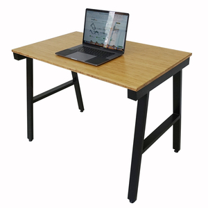 BFAB001-100x60cm Bamboo Laptop <b>Desk</b> with Assembled Iron Legs <b>Folding</b> Computer Table for Home Office or School - Product Image 1