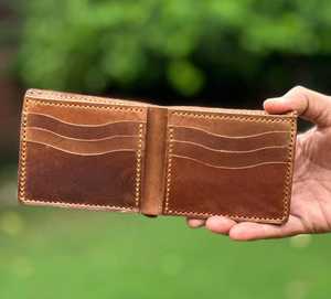 Cartera de piel de vaca genuina bi-fold Crazy Horse estilo Vintage hecha a mano para hombres Anwar Enterprises 'Crazy Horse Biofold genuino - Product Image 6