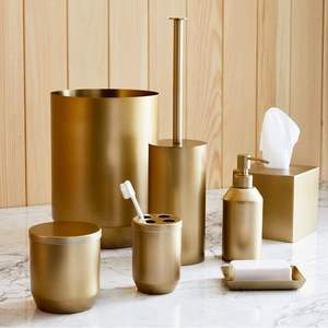 European Style Small Hammered Design Full Bathroom <b>Set</b> With Brushholder <b>Soap</b> Dispenser Tray Buckets Tisssue Holder Use in Hotel - Product Image 5