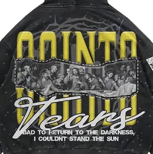 Sweat à capuche oversize léger en coton pour homme, personnalisé par le fabricant, imprimé DTG, en polaire, effet vieilli, délavé à l'acide, brodé, respirant - Product Image 4