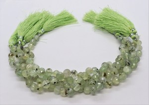 Cuentas redondas facetadas de Prehnita natural de alta claridad con corte fino de superficie lisa para fabricación de joyas y Diseño Artesanal de La India - Product Image 6