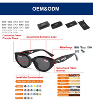 Service d'échantillons de lunettes de soleil sans monture personnalisées avec logo OEM, protection UV400, monture métallique, verres colorés, unisexe, directement de l'usine