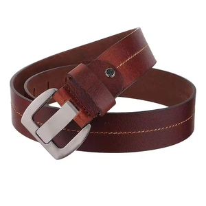 Cinturón vaquero con hebilla de alta calidad de cuero genuino, cinturón de negocios informal de piel de vaca para hombres - Product Image 3