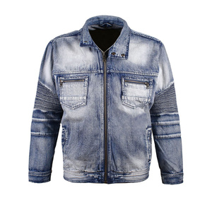 Blouson en jean délavé style universitaire pour homme, coupe vintage, écologique, respirant, léger, en coton, mode urbaine - Product Image 4