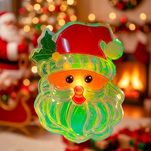 16 LED babbo natale decorazione per feste per interni IP44 impermeabile da parete AC luci in plastica testa di Babbo Natale - Product Image 1