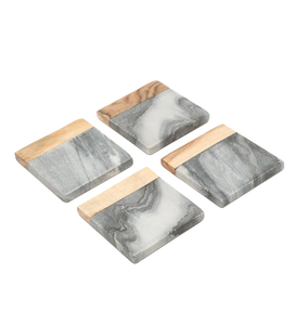 Sous-verre en marbre bois ensemble article de décoration ménage utilisé sous-verre en marbre et bois écologique fait à la main décoratif - Product Image 6