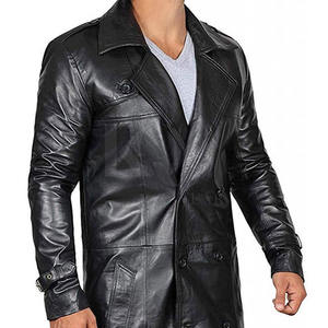 Abrigo de Cuero Moderno para Hombre, Cómodo y Largo, Ideal para el Invierno, Estilo Urbano, Moda Casual - Product Image 6