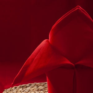 100% Cotton Sateen Napkin-Solid <b>RED</b> Woven Technique Sustainable Feature - Product Image 2