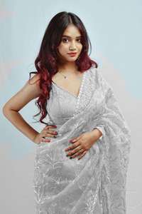 ผ้าโปร่งบางลายพีชผ้าโปร่งบางสำหรับงานแต่งงานงานแต่งงานแบบอินเดียสินค้าออกใหม่ล่าสุดสินค้า2022 - Product Image 5