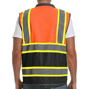 Chaleco DE SEGURIDAD naranja reflectante transpirable impermeable ANSI Clase 2 de alta visibilidad LED Flash bolsillos convenientes para la construcción - Product Image 6