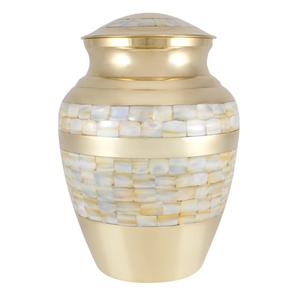 Nacre adulte de qualité supérieure semble belle urnes de crémation en laiton grand souvenir pour les cendres - Product Image 1