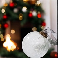 Premium Rot-Gold Weihnachtsbaum Glas-Kugel-Ornament Luxuriöse Hängedekoration |   Festliche Feiertagsdekoration für Zuhause, Party und Weihnachtsgeschenke
