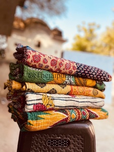 Indian Vintage Kantha <b>Quilt</b> Handmade Reversible Cotton Blanket <b>Bedspread</b> Wholesale Lot for Hotel or Home Use BOHEMIAN <b>Quilt</b> - Product Image 6