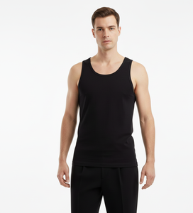 AxisComfort <b>Black</b> Cotton <b>Vest</b> for Men Sleeveless Soft Breathable Stretch Fabric Crafted for Everyday Active Lifestyle Wear - Product Image 2