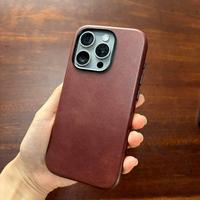 Étui en cuir de luxe élégant et antique pour appareil photo 14/15/16, protection contre les chocs, couleur personnalisée, étui de téléphone en cuir véritable