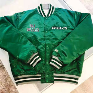 Chaquetas de satén personalizadas para hombre Chaqueta de equipo deportivo de satén de béisbol Tasa de venta total 2025 Chaqueta de satén - Product Image 6